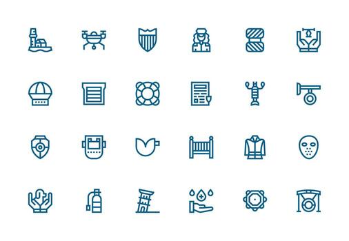 24 Thick Line Line Style Icons from Safety Collection Interface Icons for Daily Use vector