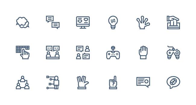Strong Stroke Line Icons from Interaction Set with 18 Vectors Reusable Icon Set