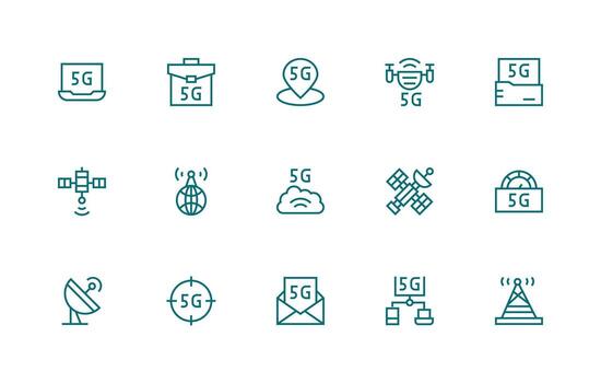 Telecommunication Visual Pack containing 15 Regular Line Icons Multi-Purpose Icon Pack for Templates vector