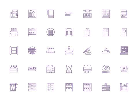 35 Icons for Rack in Light Line Format Reliable Icons for All Interfaces vector