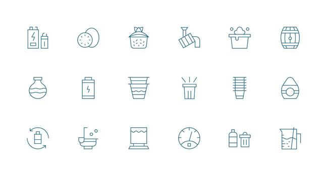 18 Icons for Full in Minimal Line Format Full Icon Library for UI Designers vector