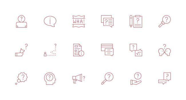Clarification Set with 18 Minimal Line Icons Lightweight Icon Series for Fast Prototypes vector