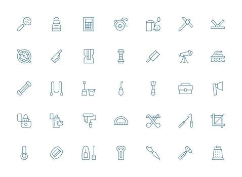 Light Line Icons from Tool Set with 35 Vectors Responsive Icon Set for Flexible Layouts