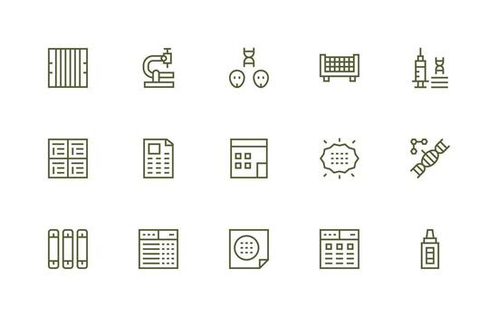 Cells Icon Collection with 15 Regular Line Designs Detailed Icon Collection for Design Systems vector