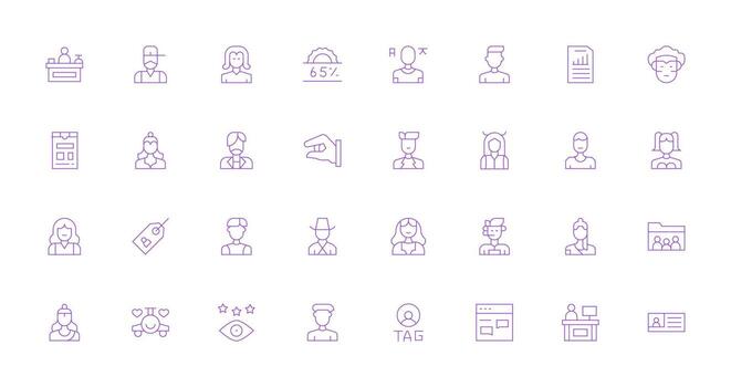 32 Thin Line Vectors for Customer Theme Neutral Style Icons for Any Project