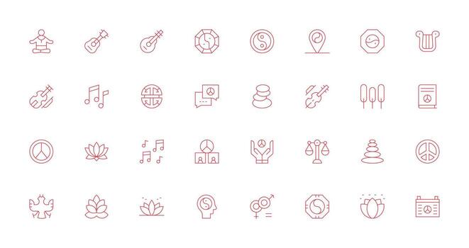 Harmony Design Icons featuring 32 in Thin Line Style Neutral Style Icons for Any Project vector