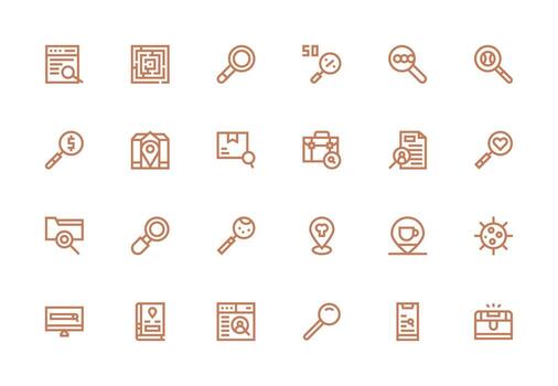 Find Design Icons featuring 24 in Thick Line Line Style UI-Ready Icon Collection vector