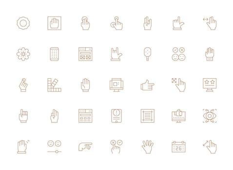 35 Ui Icons in Light Line Aesthetic Interface Icon Collection for Daily Projects vector