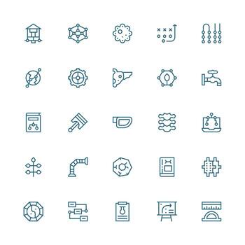 25 Icons for Diagram in Medium Stroke Outline Format Modern Line and Glyph Icon Series vector