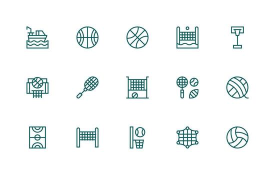 Net including 15 Regular Line Illustrations UI and UX Focused Icon Collection vector