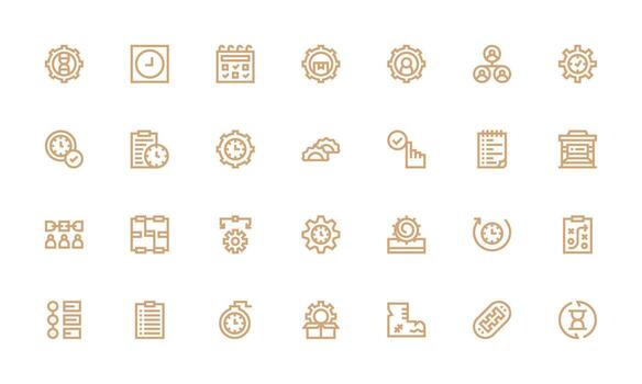 28 Bold Line Icons for Workflow Graphics Icon Collection Set vector