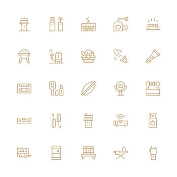 25 Medium Stroke Outline Style Icons from Portable Collection Core Icon Collection for Daily Tasks vector