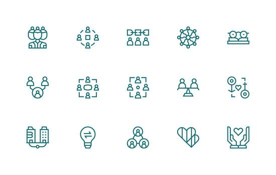 15 Regular Line Icons for Partnership Graphics Minimal Icon Pack vector