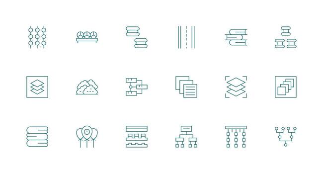 18 Minimal Line Vectors for Grouping Theme Essential Icon Collection