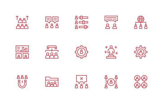 Users including 15 Regular Line Illustrations High-Resolution Icons for Any Platform vector