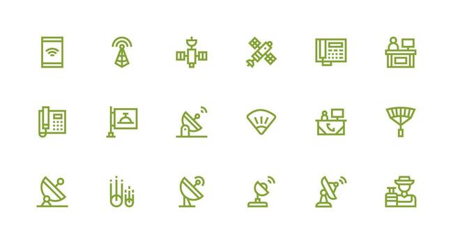 Reception Icon Collection with 18 Strong Stroke Line Designs Neatly Designed Icons for Web Platforms vector