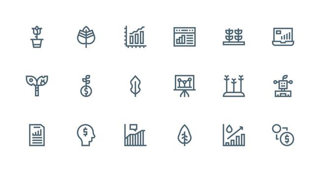 fuerte carrera línea íconos desde crecimiento conjunto con 18 vectores escalable icono paquete