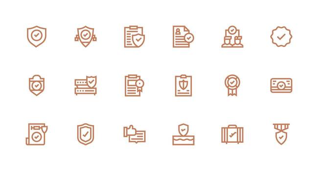 18 Strong Stroke Line Icons for Compliant Graphics Interface Icon Collection for Daily Projects vector