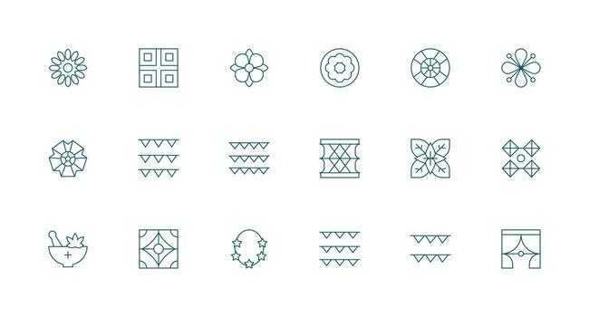 Background Visual Pack containing 18 Minimal Line Icons Professional Icon Pack for Development Work vector