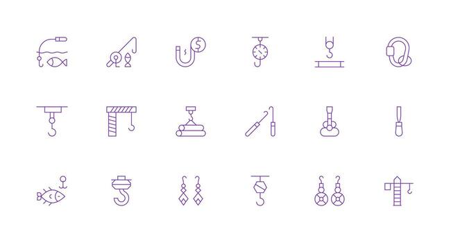 18 Minimal Line Icons for Hook Graphics Icons Built for Visual Consistency Pack vector