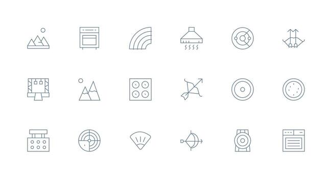 Range Icon Collection with 18 Minimal Line Designs App Icon Pack vector