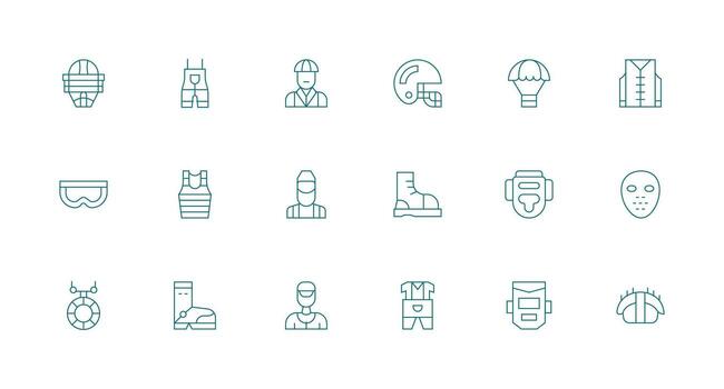 Minimal Line Icons from Safety Gear Set with 18 Vectors Multi-Style Icons for Creative Projects