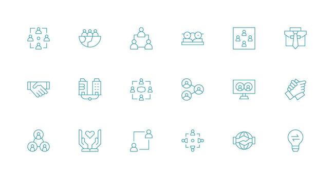 18 Minimal Line Vectors for Partnership Theme Reliable Icons for All Interfaces