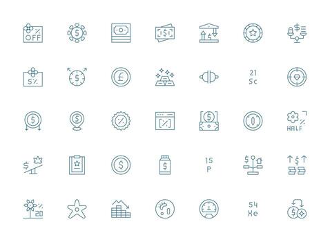 ligero línea íconos desde valor conjunto con 35 vectores compacto icono conjunto