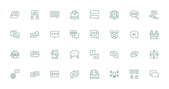 Thin Line Icons from Dialogue Set with 32 Vectors Icon Pack