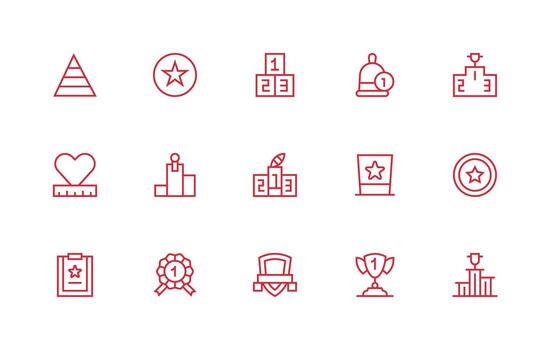 15 regular línea diseños para clasificación íconos ui y ux enfocado icono colección vector