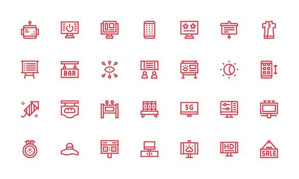 28 Bold Line Style Icons from Display Collection Scalable Icons for Cross-Platform Interfaces vector