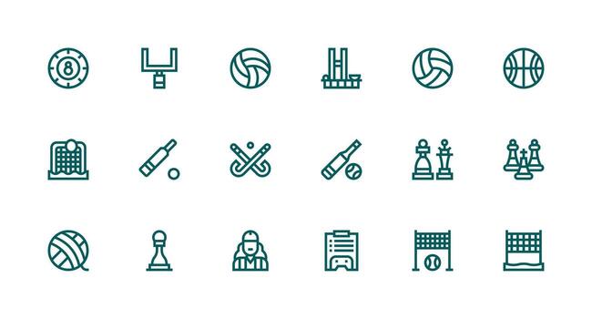 Strong Stroke Line Style Gameplay Icons with 18 Vectors Layout Icon Collection