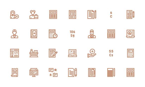 Data Entry featuring 28 Icons in Bold Line Design Full Icon Library for UI Designers vector