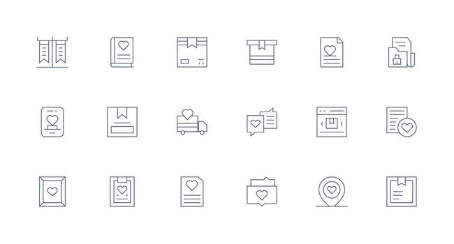 Saved Design Icons featuring 18 in Minimal Line Style Reliable Icons for All Interfaces vector