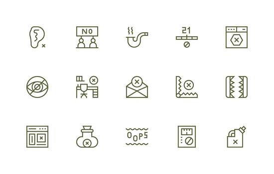 15 Regular Line Style Icons from Blocked Collection Minimal Icon Set for Interface Projects vector