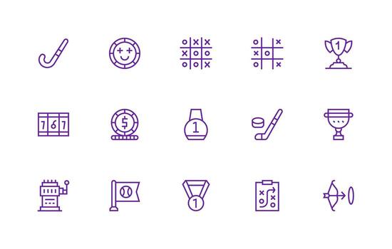 Win Icon Set with 15 Regular Line Graphics Organized Icon Pack for Quick Access vector