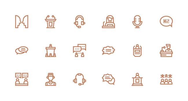 18 Icons for Talk in Strong Stroke Line Format Icons Built for Visual Consistency Pack vector