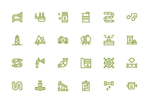 Pipeline Icon Collection with 24 Thick Line Line Designs User Interface Icons for Digital Products vector