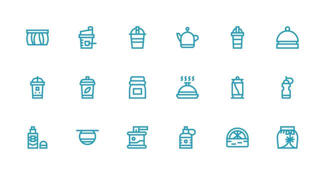 Strong Stroke Line Icons from Lid Set with 18 Vectors Multi-Purpose Icon Pack for Templates