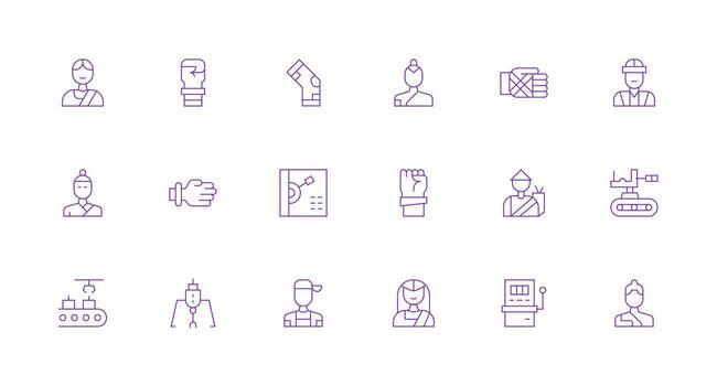 18 Minimal Line Vectors for Arm Theme Quick Access Icons for UI Development