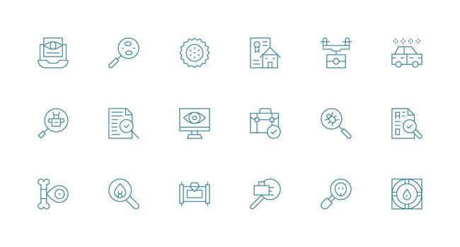 Minimal Line Icons from Inspection Set with 18 Vectors Multi-Purpose Icon Pack for Templates