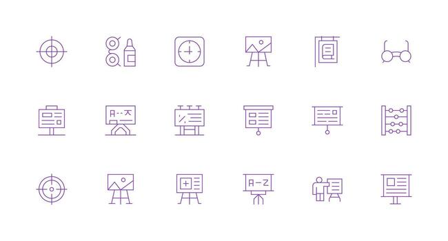 18 Minimal Line Vectors for Visual Aid Theme UI and UX Focused Icon Collection