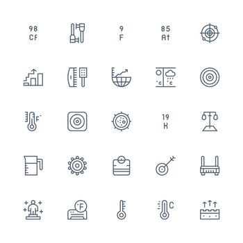 Medium Stroke Outline Icons from Metric Set with 25 Vectors Minimal Icon Pack
