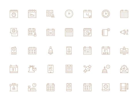 35 Light Line Vectors for Reminder Theme Neatly Designed Icons for Web Platforms