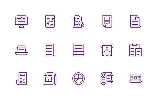 Regular Line Icons from Spreadsheet Set with 15 Vectors Interface Icon Collection for Daily Projects