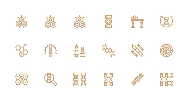18 Icons for Molecular in Strong Stroke Line Format Digital Product Icons for Fast Delivery vector