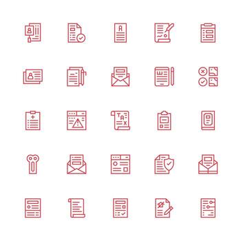 Form Visual Pack containing 25 Medium Stroke Outline Icons Icon Pack for UI vector