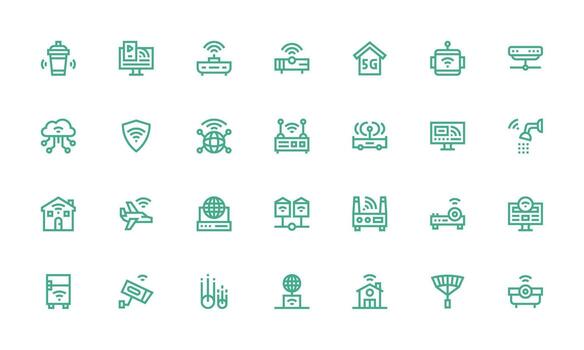 Wifi Visual Pack containing 28 Bold Line Icons Functional Icon Series vector