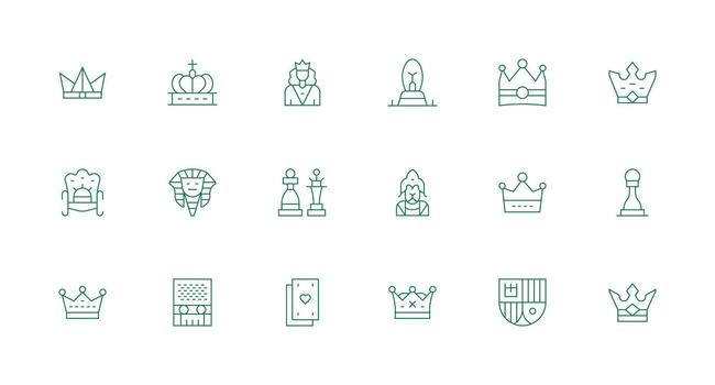 18 Minimal Line Style Icons from Royalty Collection Interface Icon Collection vector