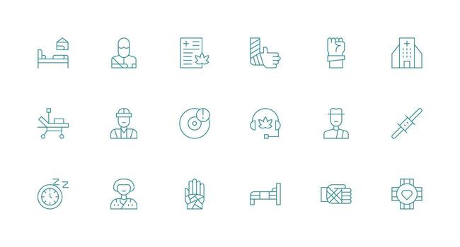 Recovery Icon Collection with 18 Minimal Line Designs Compact Icon Set vector